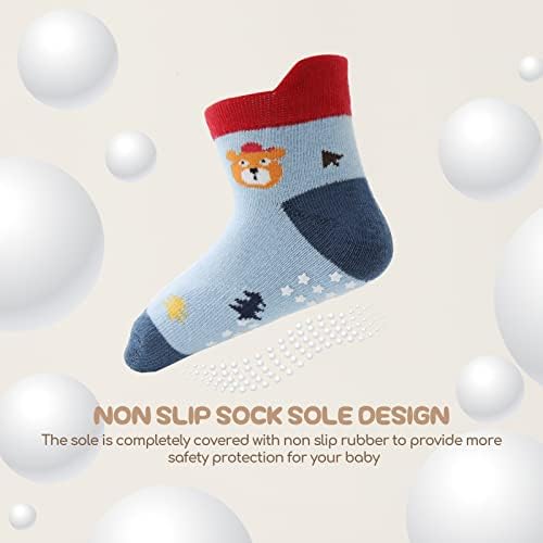 Aroveea Toddler Socks Non Slip Grip Ankle Baby 12 Pack - Image 5