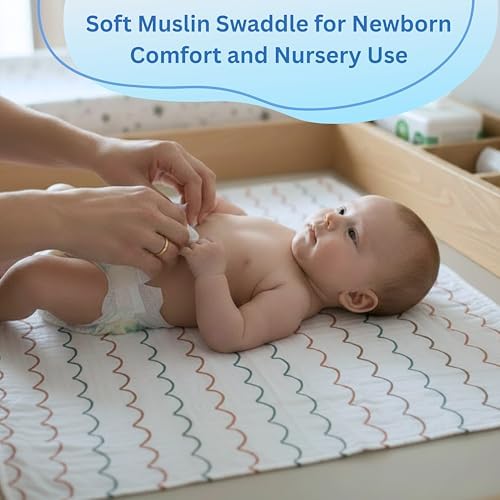 Cotton Baby Swaddle Blanket 28"x28" – Soft Breathable Newborn Receiving Blanket - Image 5