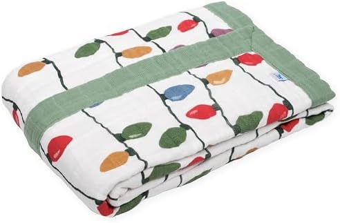 Little Unicorn Christmas Bulbs Cotton Muslin Quilt Receving Blanket | 100% - Image 2