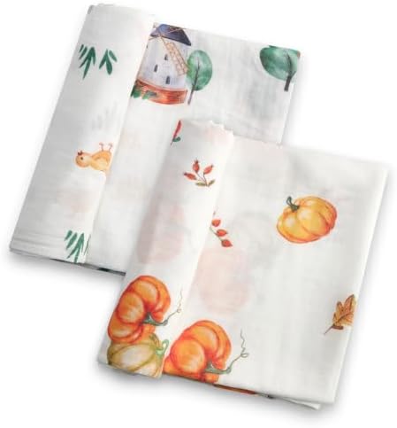 Baby Swaddle Blankets, Bamboo Muslin Receiving Blanket | 2-Pack, Lightweight & by IBESTOPIA