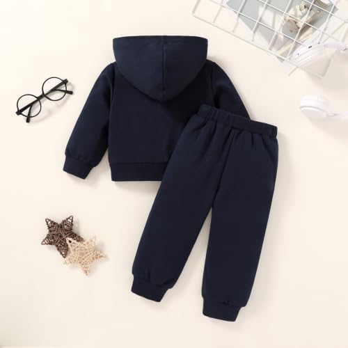 YOUNGER TREE Baby Clothes for Girls Boy Solid Color Hoodie and Sweatpants - Image 3