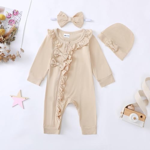 Mikrdoo Newborn Baby Girl Clothes Long Sleeve Romper - Image 3