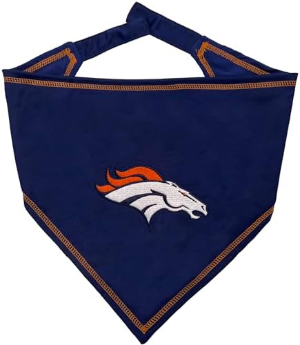 Pets First NFL Dener Broncos TIE Bandana, Small/Medium. Dog Bandana Scarf Bib by PETSFIRST