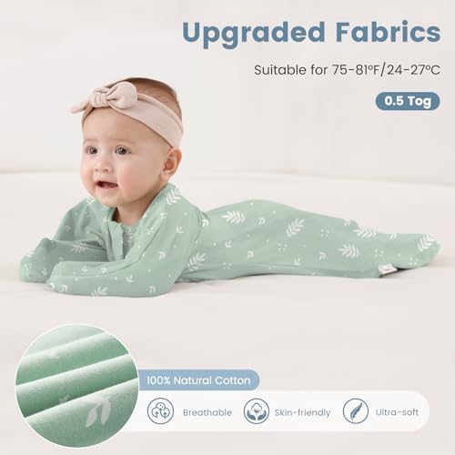 ZIGJOY Swaddle Sleep Sack 3-6 Months, 1.0 Tog Cotton Baby Swaddle Blanket - Image 5