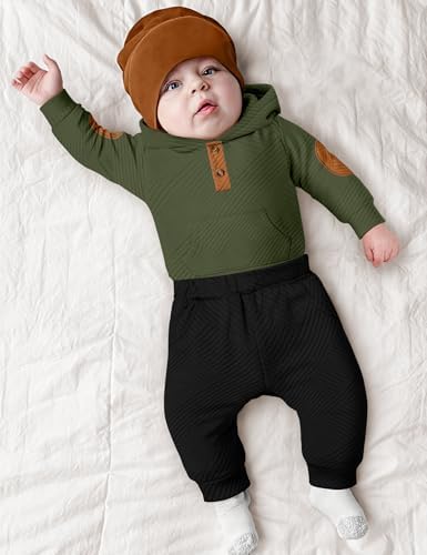 Fommy Baby Boy Clothes Colorblocked Long Sleeve Hoodie + Long Pants 2PCS Fall - Image 3