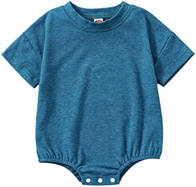 Baby Boy Girl Bubble Romper Infant Plain Oversize T-shirt Bodysuit by Merqwadd