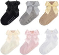 Baby Girl Socks, Ruffle Grip Bows, Toddler Newborn Infant, 6 Pairs by Unknown