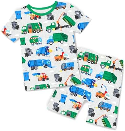 babee Reshinee Bamboo Viscose Toddler Boys Pajamas Set, Short Sleeve Kids by babeeReshinee