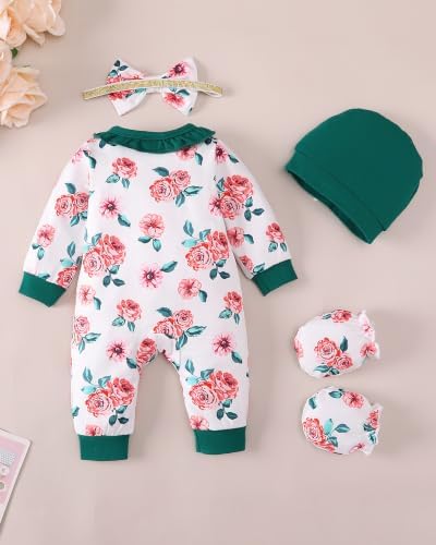 Mikrdoo Newborn Baby Girl Clothes Long Sleeve Romper - Image 4