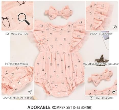 TITKKOP Ruffle Bubble Romper for Baby Girl | One-Piece Shorts Jumpsuit | Summer - Image 5