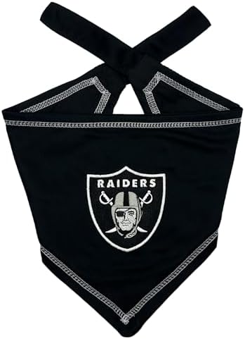 Pets First NFL Las Vegas Raiders TIE Bandana, Large/X-Large. Dog Bandana Scarf by PETSFIRST