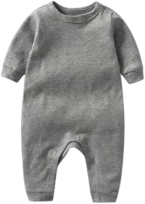 Unisex Baby romper, Long Sleeve 100% Cotton Baby Clothes, Baby Footless Jumpsuit by Jomixa