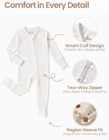 PATPAT Organic Cotton Baby Footie Pajamas - Image 5