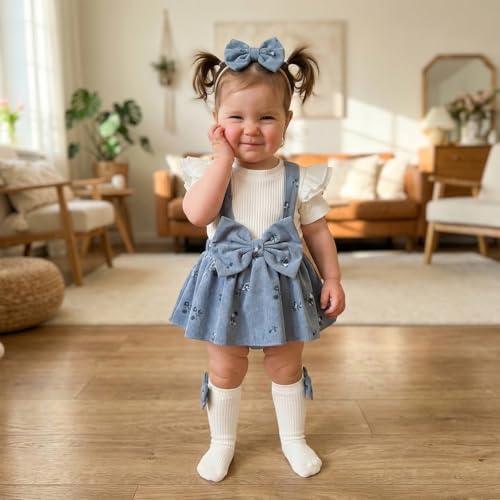Giraropa Newborn Baby Girl Clothes Smocked Bubble Romper Dress + Socks + - Image 2