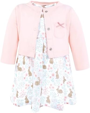 Hudson Baby Infant and Toddler Girls Cotton Dress and Cardigan Set by HudsonBaby
