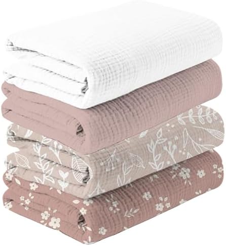 Happy Flute 4Set Muslin Swaddle Blankets Ultra Soft Baby by Unknown
