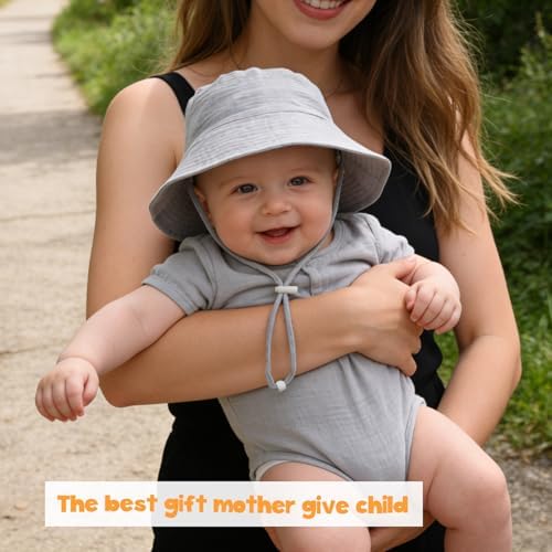 Baby Sun Hat Infant Toddler Summer Cotton Yarn Beach Bucket Hat - Image 2