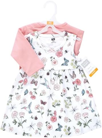 Hudson Baby Infant and Toddler Girls Cotton Dress and Cardigan Set - Image 2
