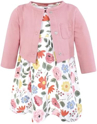 Hudson Baby Infant and Toddler Girls Cotton Dress and Cardigan Set by HudsonBaby