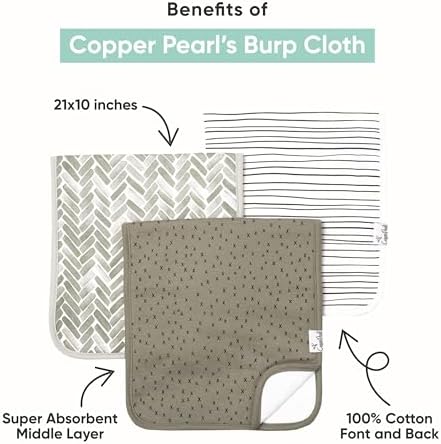 Copper Pearl Premium Baby Burp Cloths - Image 2