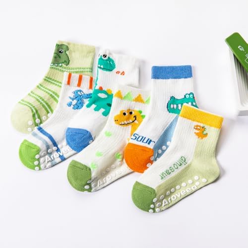 Aroveea Toddler Socks Non Slip Grip Ankle Baby 12 Pack - Image 6