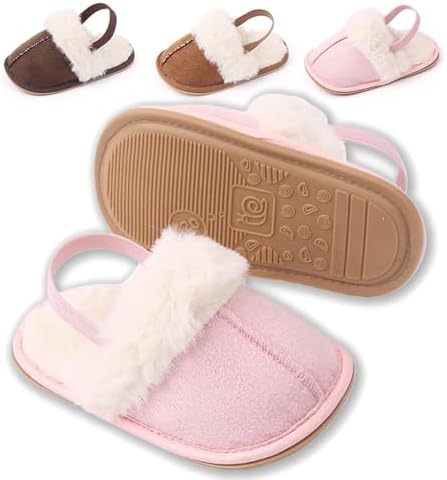 Baby Shoes Pink Leopard Baby Girl Slippers Non-Slip Soft Sole Toddler First by Unknown