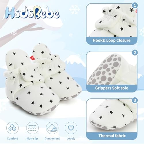HsdsBebe Unisex Newborn Baby Cotton Booties Non-Slip Sole - Image 6