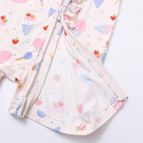 JunNeng Baby Girl Sleeper Viscose from Bamboo, Short Sleeve Romper | 2 Way YKK - Image 7