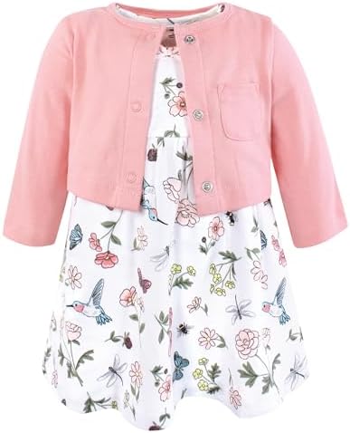 Hudson Baby Infant and Toddler Girls Cotton Dress and Cardigan Set by HudsonBaby