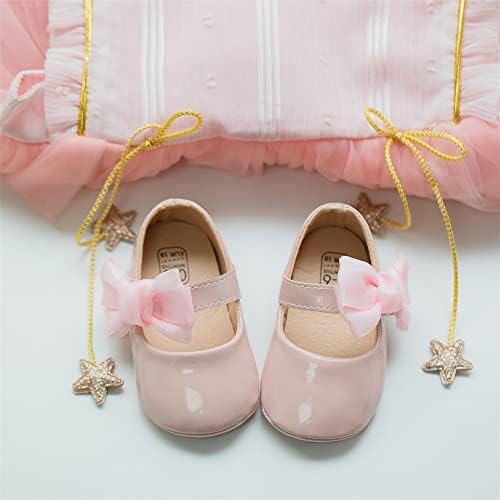 Meckior Infant Baby Girls Soft Sole Bowknot Princess Wedding Dress Mary Jane - Image 3