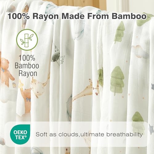 Muslin Baby Swaddle Blankets, Breathable 100% Rayon from Bamboo Receiving - Image 2