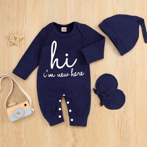 GRNSHTS Newborn Baby Boy Romper Coming Home Outfits Letter Print Bodysuit - Image 2