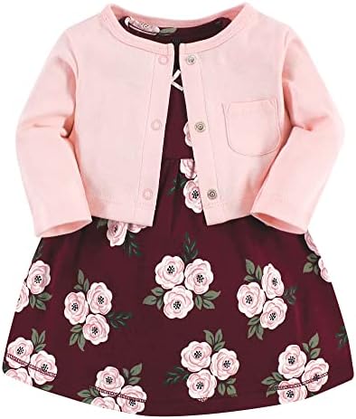 Hudson Baby Infant and Toddler Girls Cotton Dress and Cardigan Set by HudsonBaby