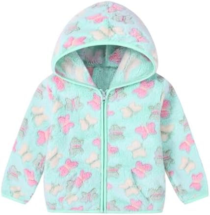 Toddler Baby Girl Fleece Jackets Fall Clothes Hooded Zip Fuzzy Coats by Adarl