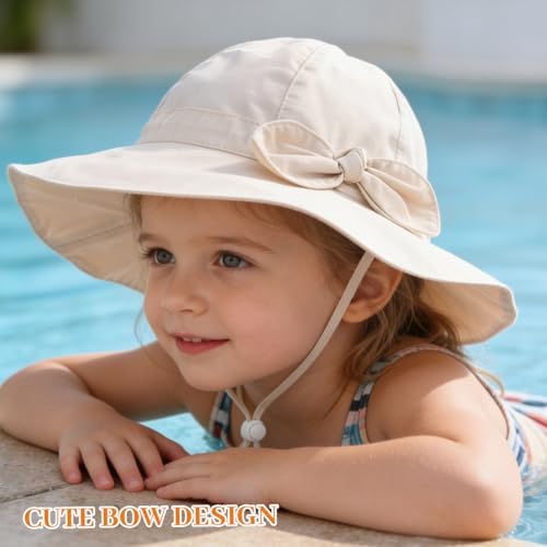 Baby Girl Sun Hat Kids Summer Beach Wide Brim Hats Toddler Bucket Hat - Image 2