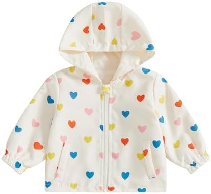 Toddler Girl Windbreaker Jacket Strawberry Baby Girls Hooded Fall Jackets Long by Mialoley