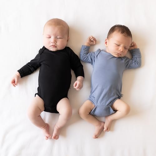 KYTE BABY Soft Bamboo from Rayon Long Sleeve Unisex Bodysuit, 0-24 Months - Image 3