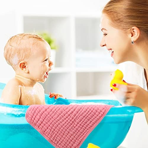 Tatuo 8 Pcs Baby Muslin Bibs & Burp Cloths 6 Absorbent Layer 100% Cotton Unisex - Image 4