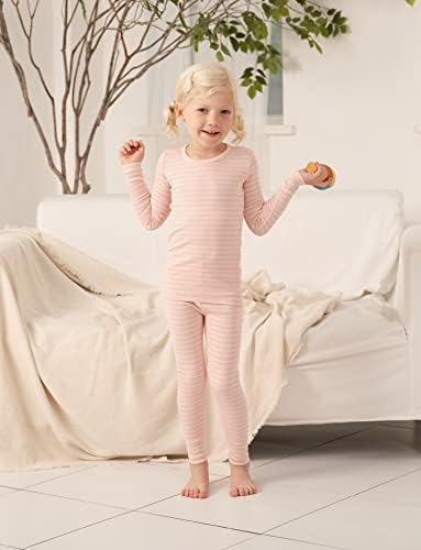AVAUMA Stripe Pattern Baby Boys Girls Pajama Set Kids Toddler Snug fit Ribbed - Image 2