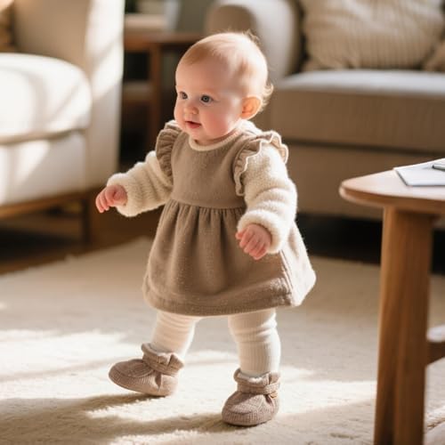 HsdsBebe Unisex Newborn Baby Cotton Booties Non-Slip Sole - Image 2
