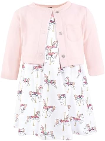 Hudson Baby Infant and Toddler Girls Cotton Dress and Cardigan Set by HudsonBaby
