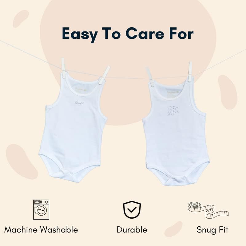 Feathers Baby Soft Cotton One Piece Bodysuit Undershirt, Sizes 3M-36M - Image 4