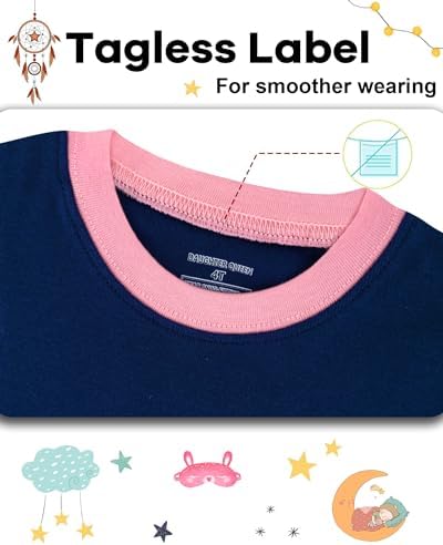 DAUGHTER QUEEN Girls Summer Pajamas Set 4 Pieces 100% Cotton Sleepwear Size 18 - Image 3