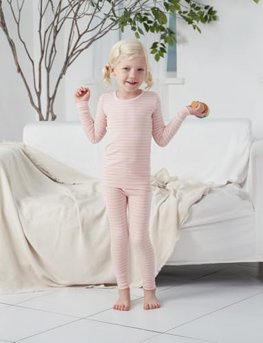 AVAUMA Stripe Pattern Baby Boys Girls Pajama Set Kids Toddler Snug fit Ribbed - Image 4
