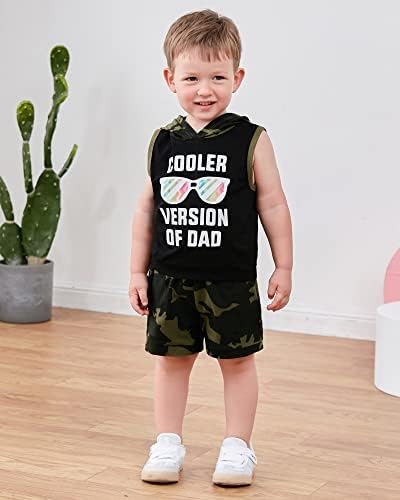 SANMIO Toddler Boy Clothes Summer Outfits Hoodie Tank Tops and Shorts Set - Image 3
