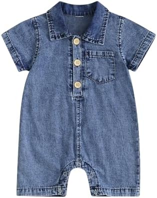 Baby Girl Denim Outfit Button Romper Jean Jumpsuit Shorts Overalls Toddler by Emmababy