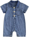 Baby Girl Denim Outfit Button Romper Jean Jumpsuit Shorts Overalls Toddler by Emmababy