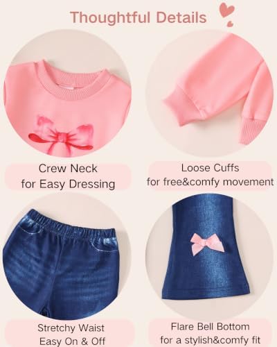 Renotemy Toddler Baby Girl Clothes Fall Winter Outfits Gifts 12Months-5T - Image 4