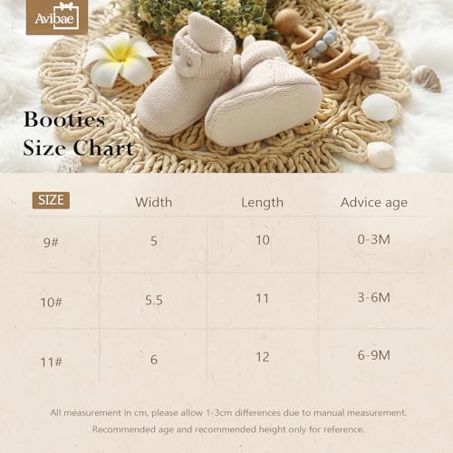 Avibae Baby Booties, Warm Infant Girl Boy Socks Bootie, Newborn Knit Shoes - Image 6