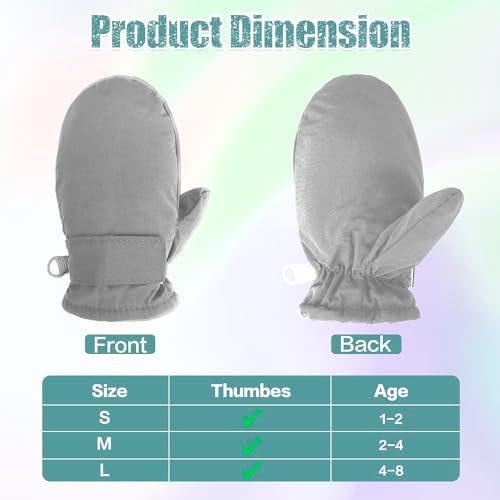 Toddler Mittens Lined Fleece Snow Gloves - Image 4